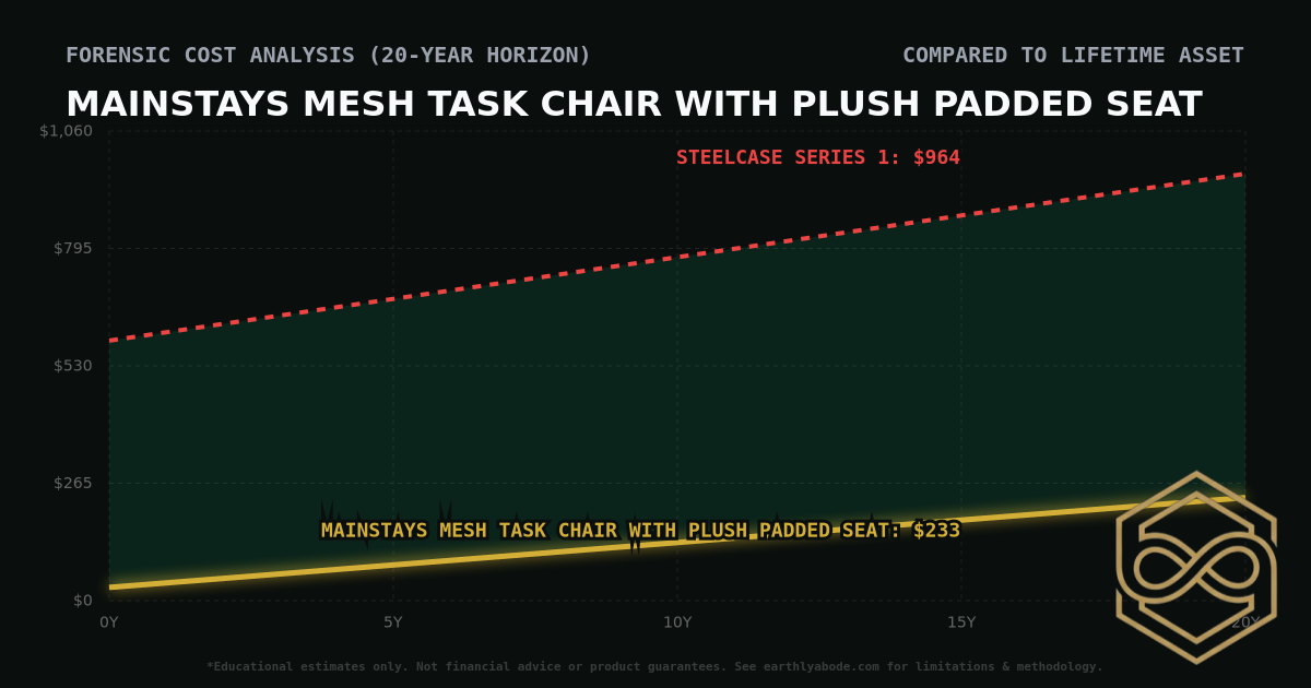 Mainstays Mesh Task Chair with Plush Padded Seat TCO Chart: $233 vs Steelcase Series 1