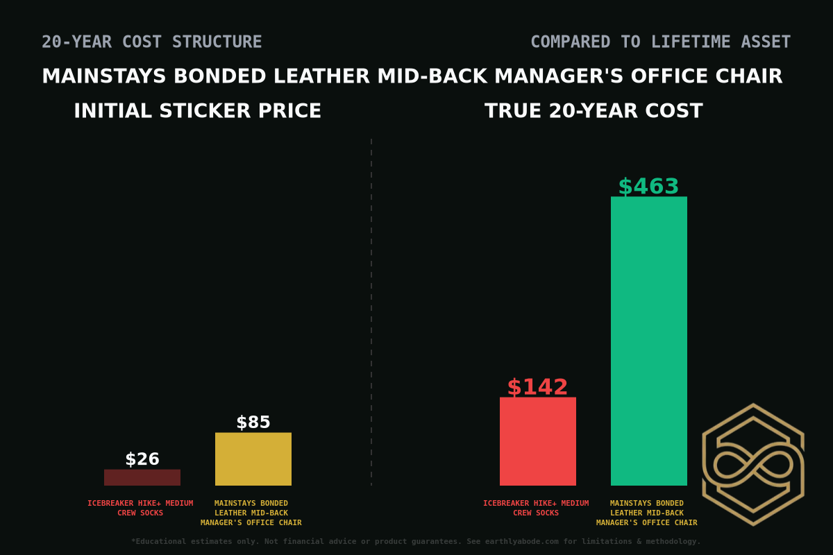 Mainstays Bonded Leather Mid-Back Manager's Office Chair Cost Breakdown