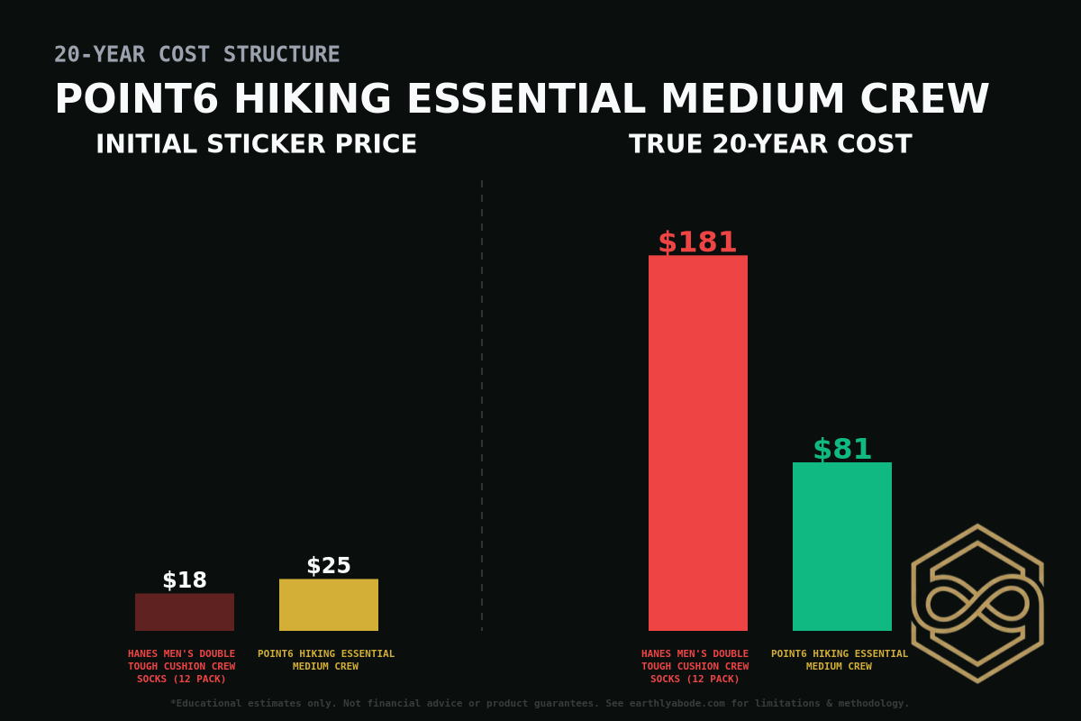 Point6 Hiking Essential Medium Crew Cost Breakdown