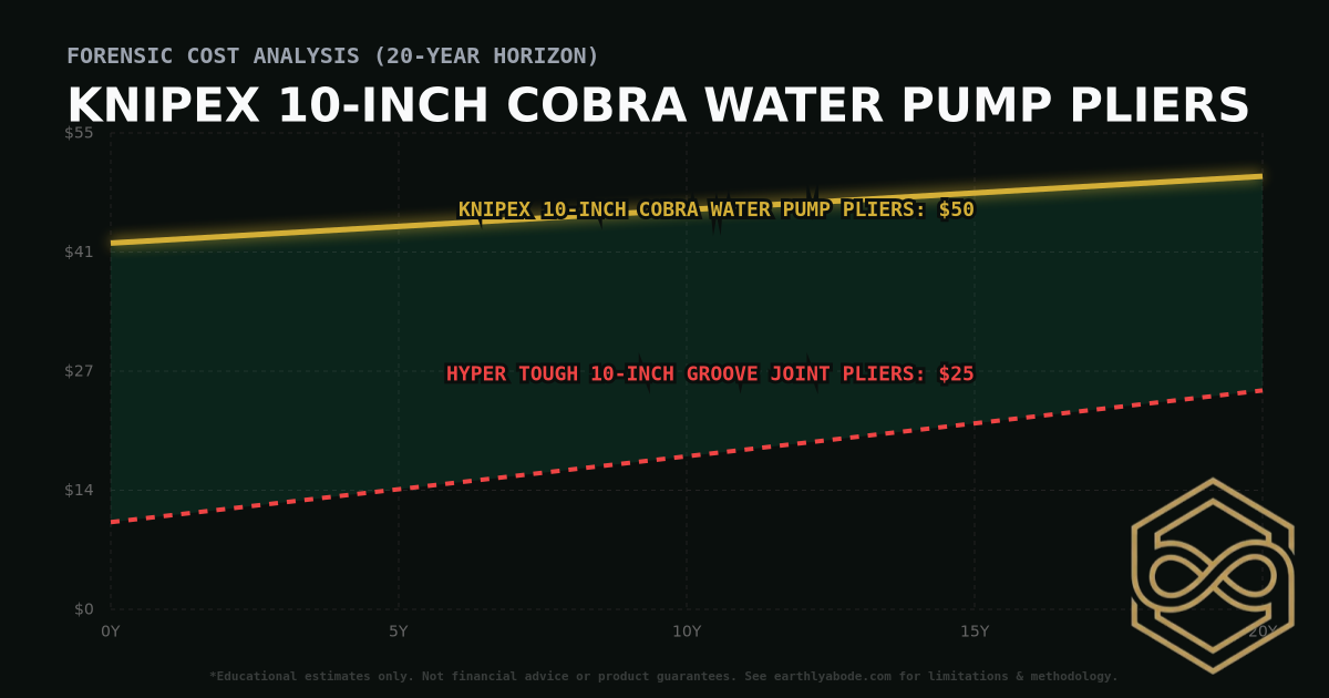 Knipex 10-inch Cobra Water Pump Pliers TCO Chart: $50 vs Hyper Tough 10-inch Groove Joint Pliers