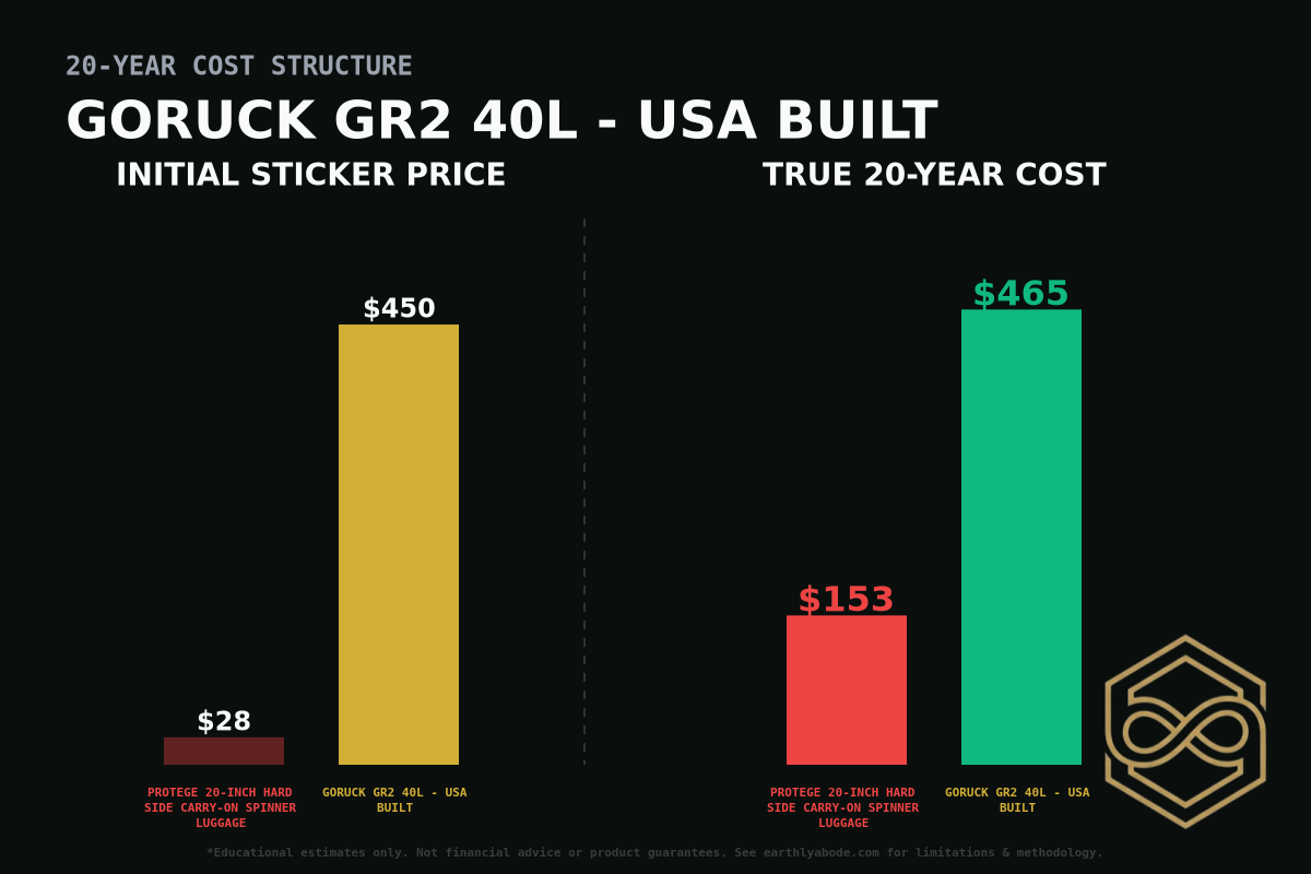 GORUCK GR2 40L - USA Built Cost Breakdown