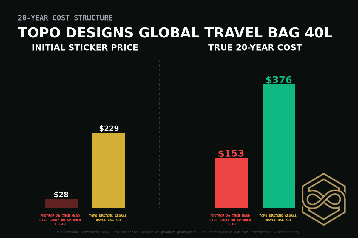Topo Designs Global Travel Bag 40L Cost Breakdown
