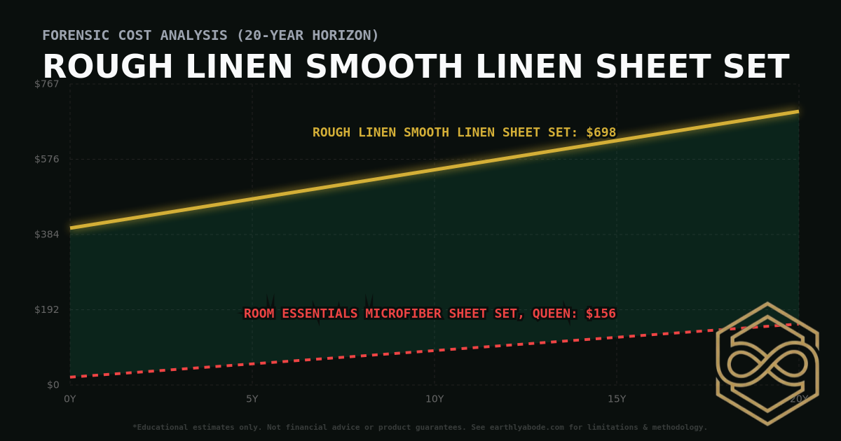 Rough Linen Smooth Linen Sheet Set TCO Chart: $698 vs Room Essentials Microfiber Sheet Set, Queen