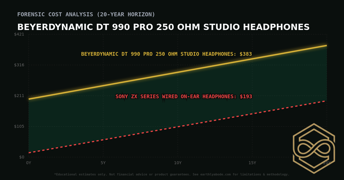 Beyerdynamic DT 990 PRO 250 Ohm Studio Headphones TCO Chart: $383 vs Sony ZX Series Wired On-Ear Headphones