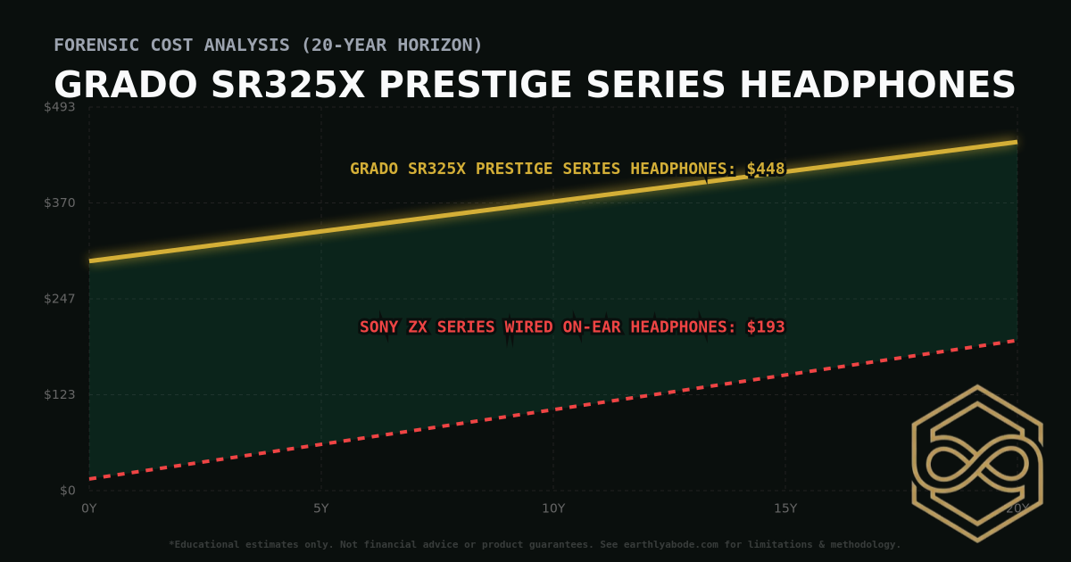 Grado SR325x Prestige Series Headphones TCO Chart: $448 vs Sony ZX Series Wired On-Ear Headphones