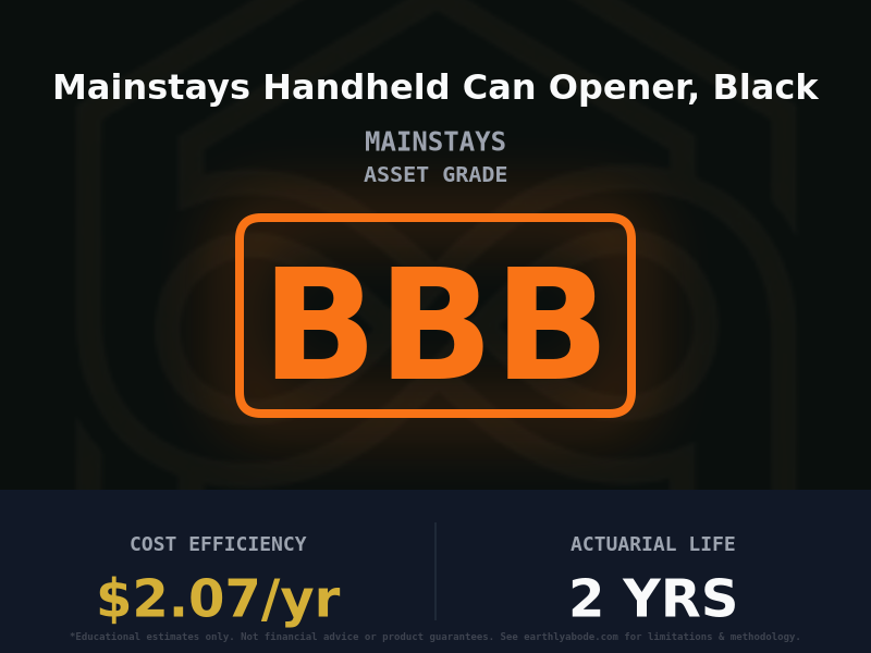 Mainstays Handheld Can Opener, Black Asset Rating: BBB