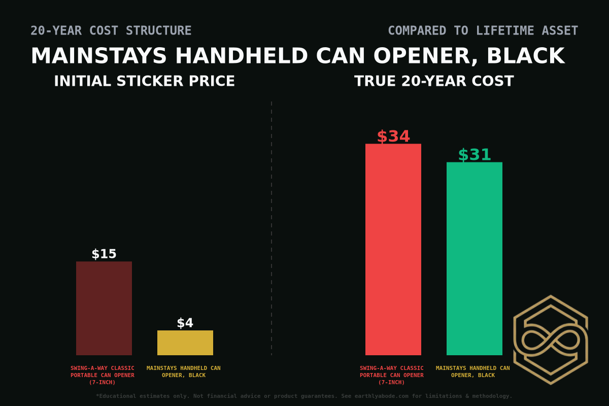 Mainstays Handheld Can Opener, Black Cost Breakdown