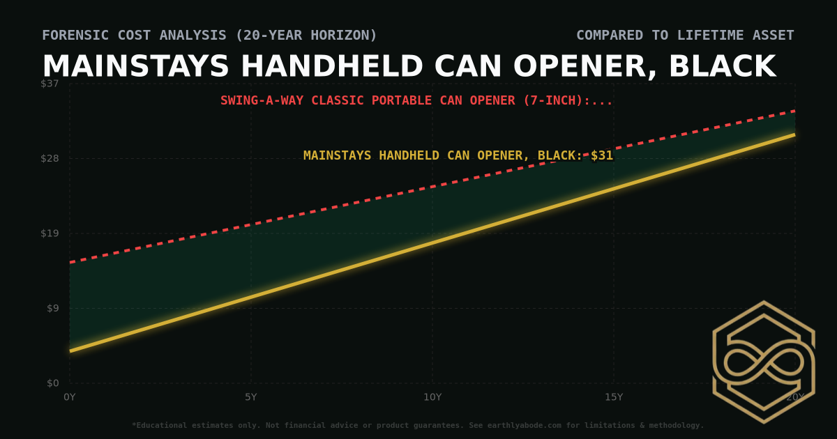 Mainstays Handheld Can Opener, Black TCO Chart: $31 vs Swing-A-Way Classic Portable Can Opener (7-inch)