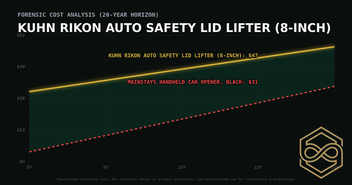 Kuhn Rikon Auto Safety Lid Lifter (8-inch) TCO Chart: $47 vs Mainstays Handheld Can Opener, Black
