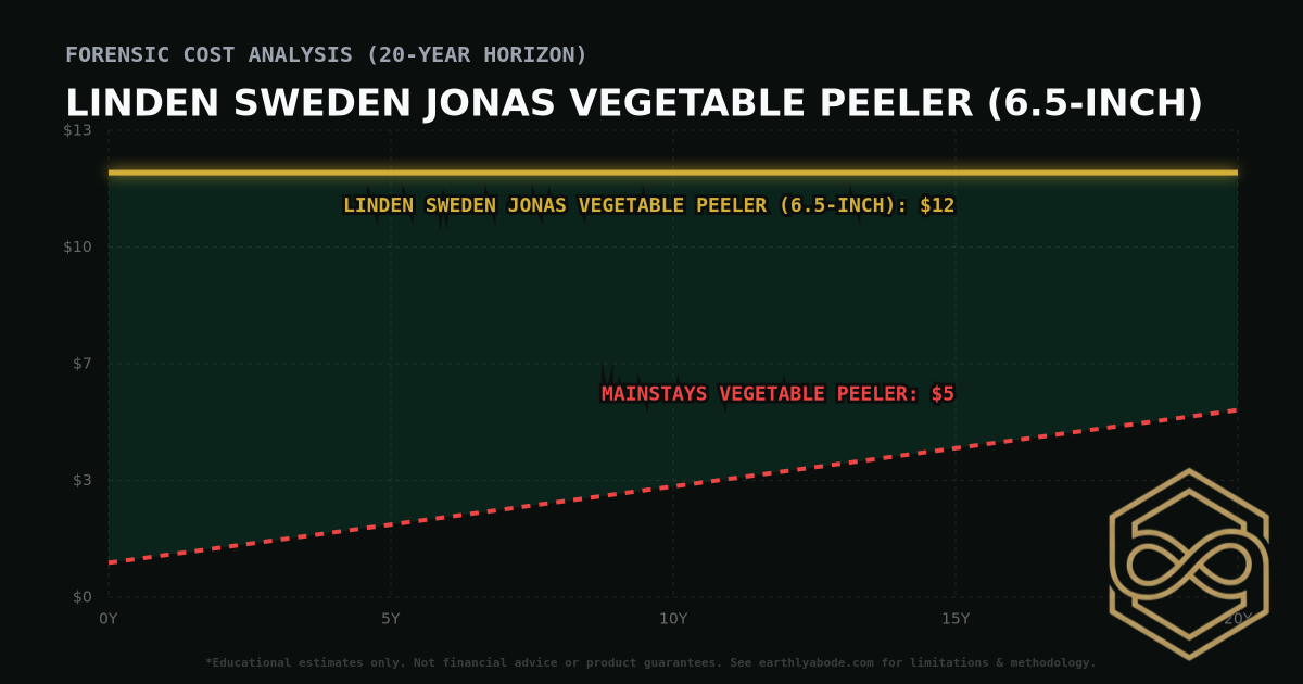 Linden Sweden Jonas Vegetable Peeler (6.5-inch) TCO Chart: $12 vs Mainstays Vegetable Peeler