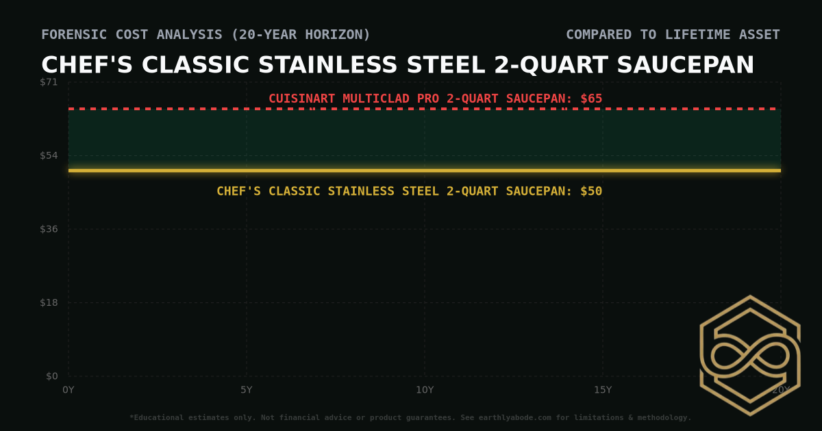 Chef's Classic Stainless Steel 2-Quart Saucepan TCO Chart: $50 vs Cuisinart MultiClad Pro 2-Quart Saucepan
