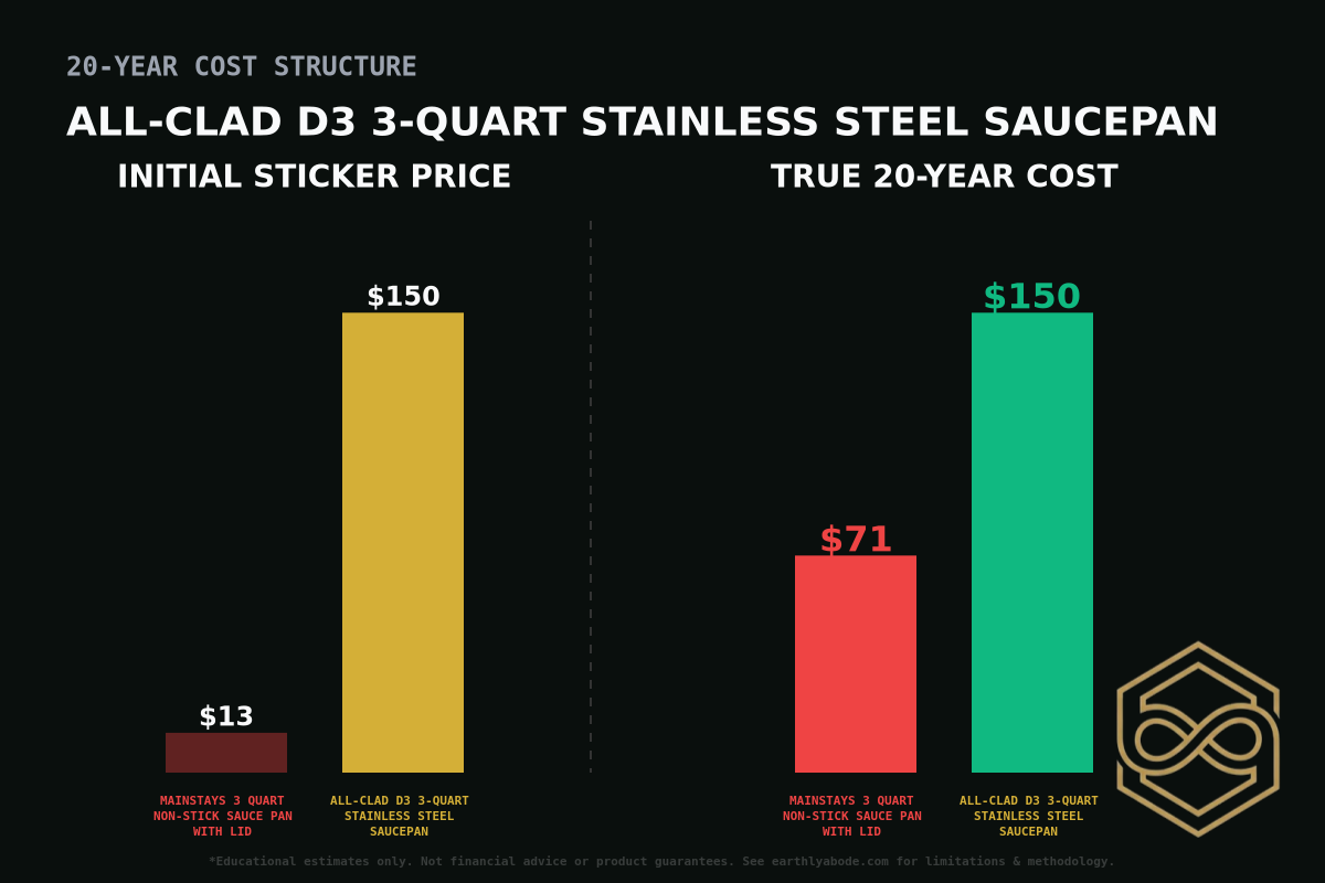 All-Clad D3 3-Quart Stainless Steel Saucepan Cost Breakdown