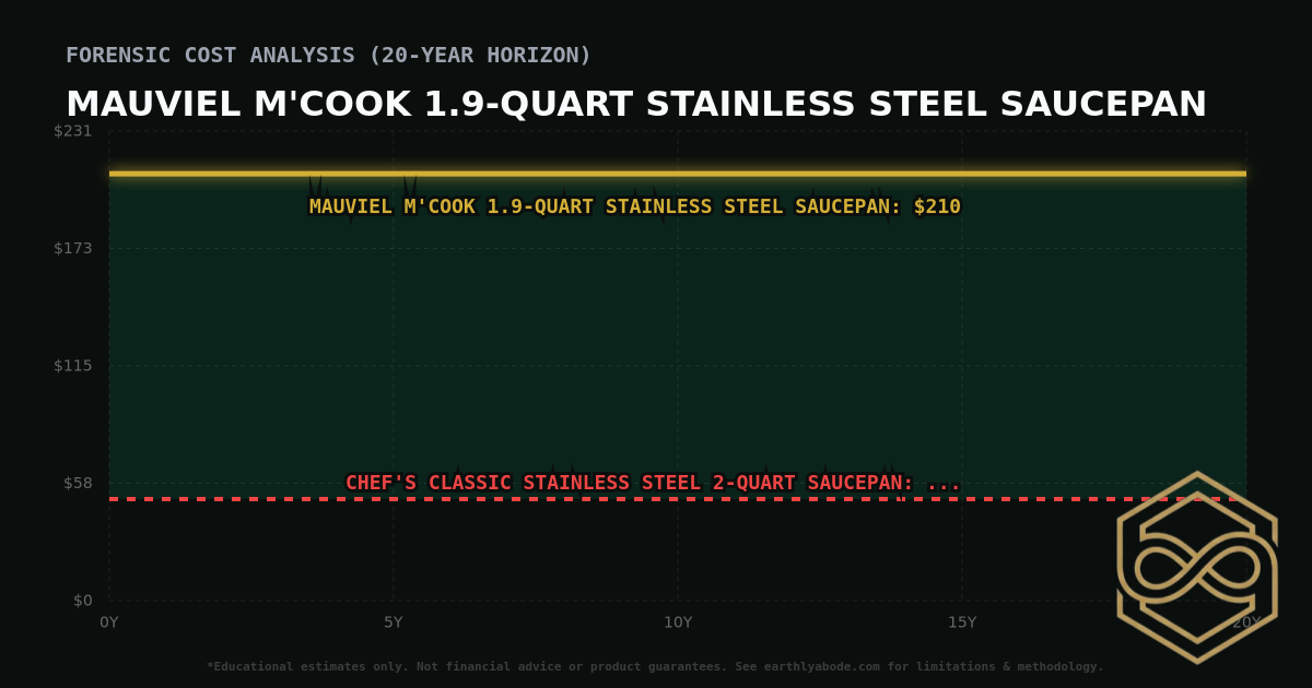 Mauviel M'Cook 1.9-Quart Stainless Steel Saucepan TCO Chart: $210 vs Chef's Classic Stainless Steel 2-Quart Saucepan