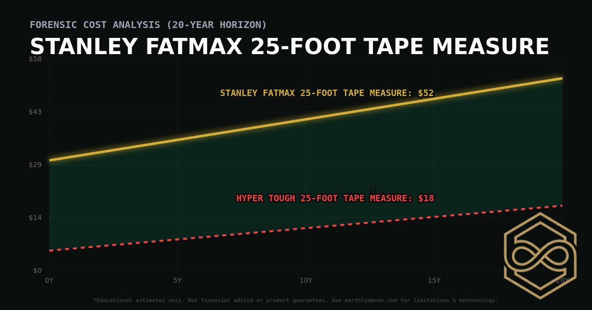 Stanley FatMax 25-foot Tape Measure TCO Chart: $52 vs Hyper Tough 25-Foot Tape Measure