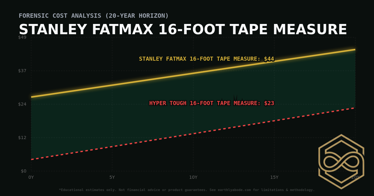 Stanley FatMax 16-foot Tape Measure TCO Chart: $44 vs Hyper Tough 16-Foot Tape Measure