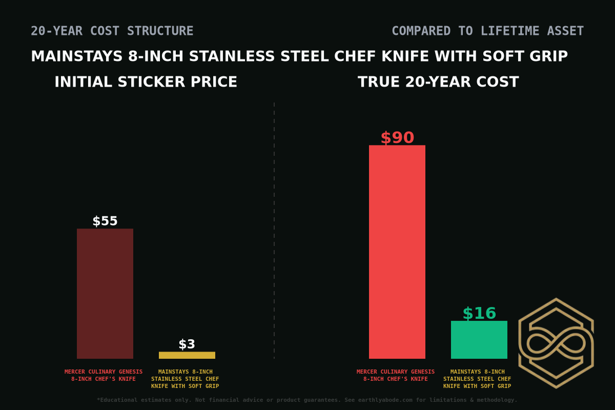 Mainstays 8-inch Stainless Steel Chef Knife with Soft Grip Cost Breakdown