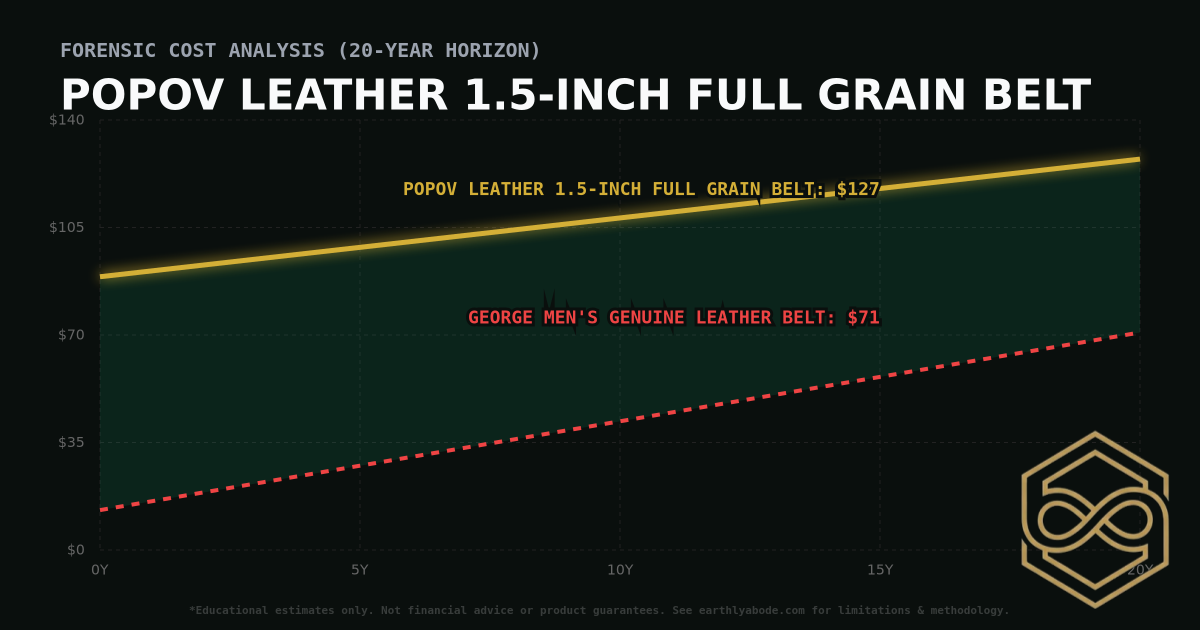 Popov Leather 1.5-inch Full Grain Belt TCO Chart: $127 vs George Men's Genuine Leather Belt