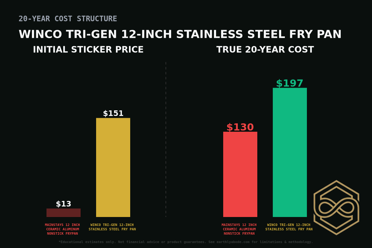 Winco Tri-Gen 12-inch Stainless Steel Fry Pan Cost Breakdown