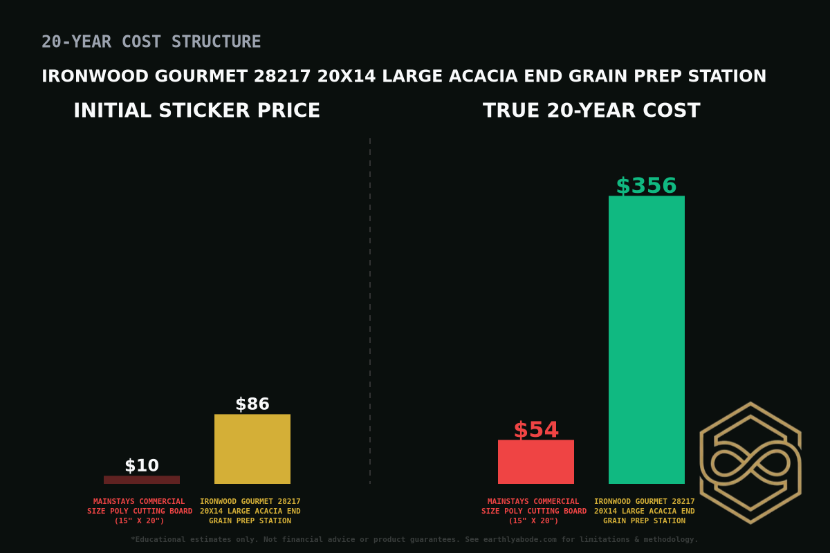 Ironwood Gourmet 28217 20x14 Large Acacia End Grain Prep Station Cost Breakdown