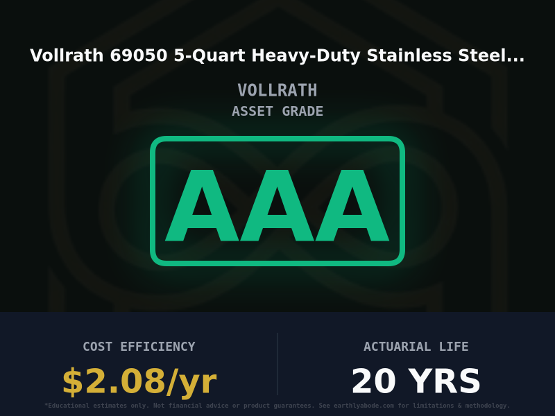 Vollrath 69050 5-Quart Heavy-Duty Stainless Steel Mixing Bowl Asset Rating: AA+