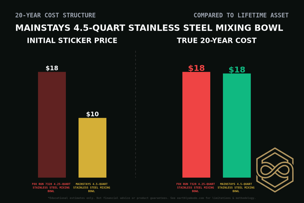 Mainstays 4.5-Quart Stainless Steel Mixing Bowl Cost Breakdown