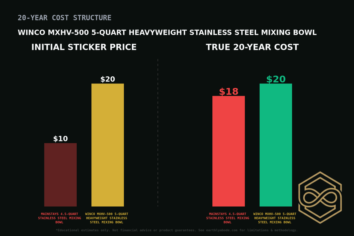 Winco MXHV-500 5-Quart Heavyweight Stainless Steel Mixing Bowl Cost Breakdown