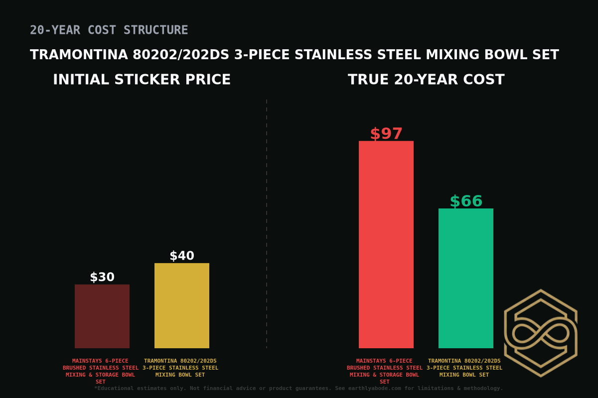 Tramontina 80202/202DS 3-Piece Stainless Steel Mixing Bowl Set Cost Breakdown