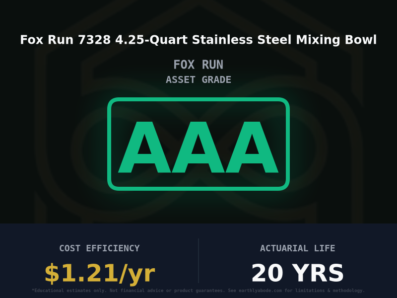Fox Run 7328 4.25-Quart Stainless Steel Mixing Bowl Asset Rating: AA+
