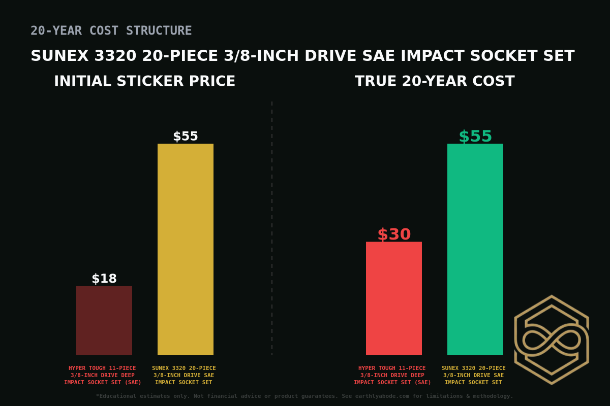 Sunex 3320 20-Piece 3/8-Inch Drive SAE Impact Socket Set Cost Breakdown