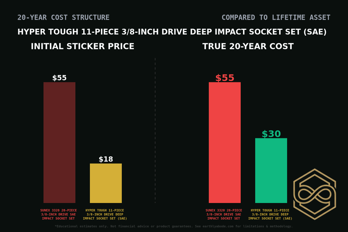 Hyper Tough 11-Piece 3/8-inch Drive Deep Impact Socket Set (SAE) Cost Breakdown