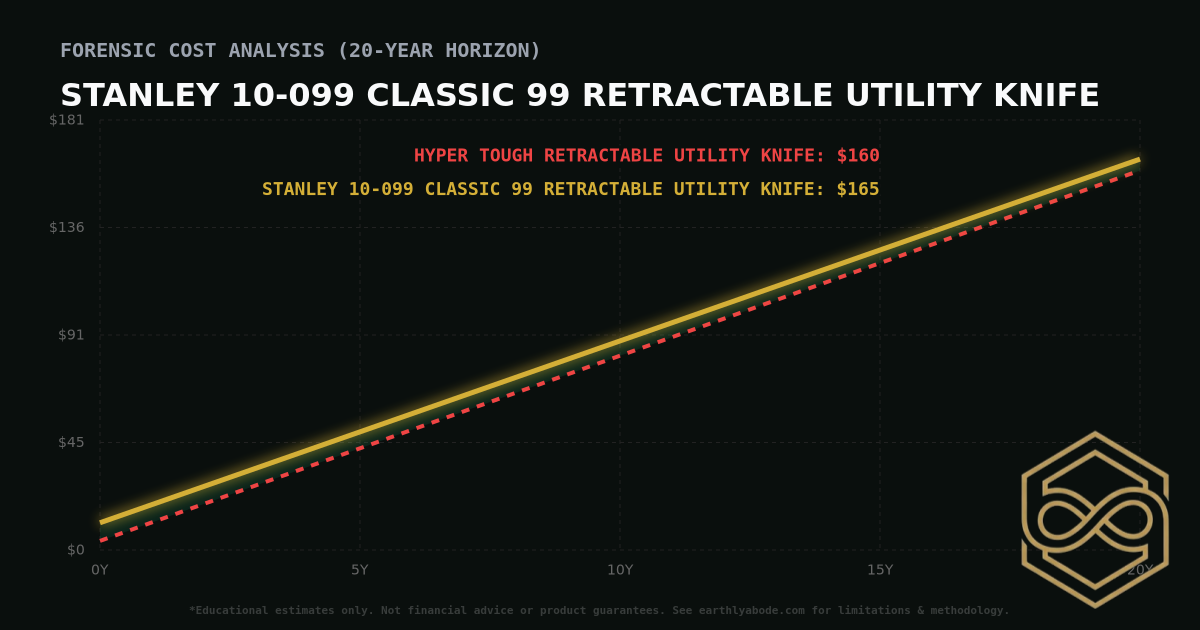 Stanley 10-099 Classic 99 Retractable Utility Knife TCO Chart: $165 vs Hyper Tough Retractable Utility Knife