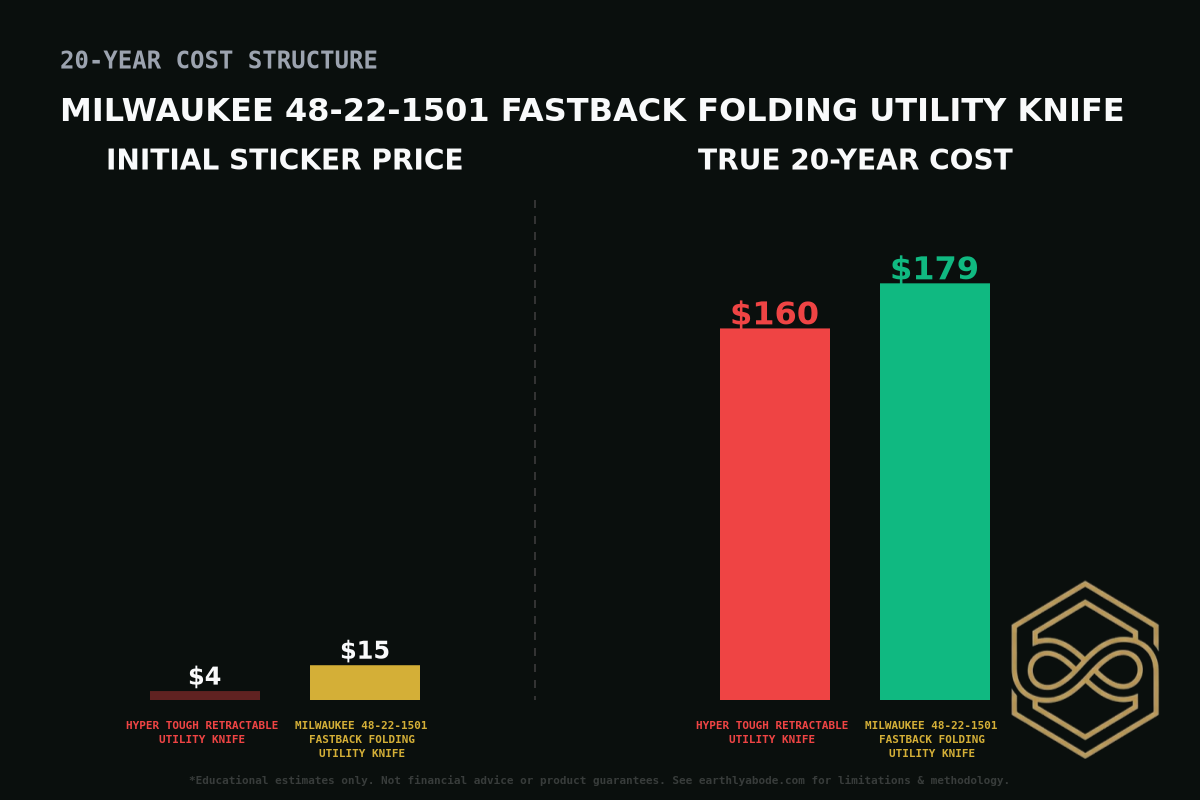 Milwaukee 48-22-1501 FASTBACK Folding Utility Knife Cost Breakdown