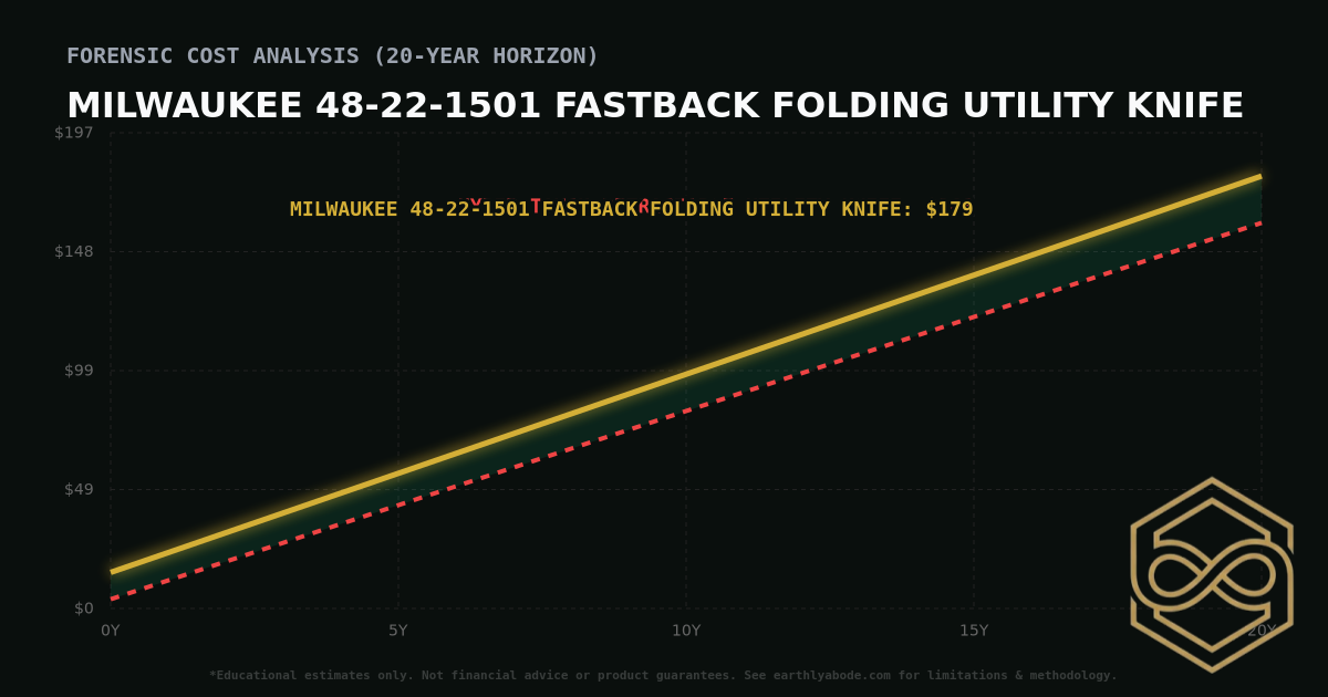 Milwaukee 48-22-1501 FASTBACK Folding Utility Knife TCO Chart: $179 vs Hyper Tough Retractable Utility Knife