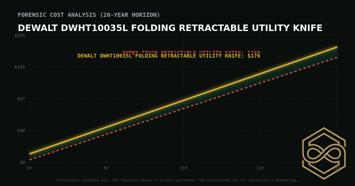 DeWALT DWHT10035L Folding Retractable Utility Knife TCO Chart: $176 vs Hyper Tough Retractable Utility Knife