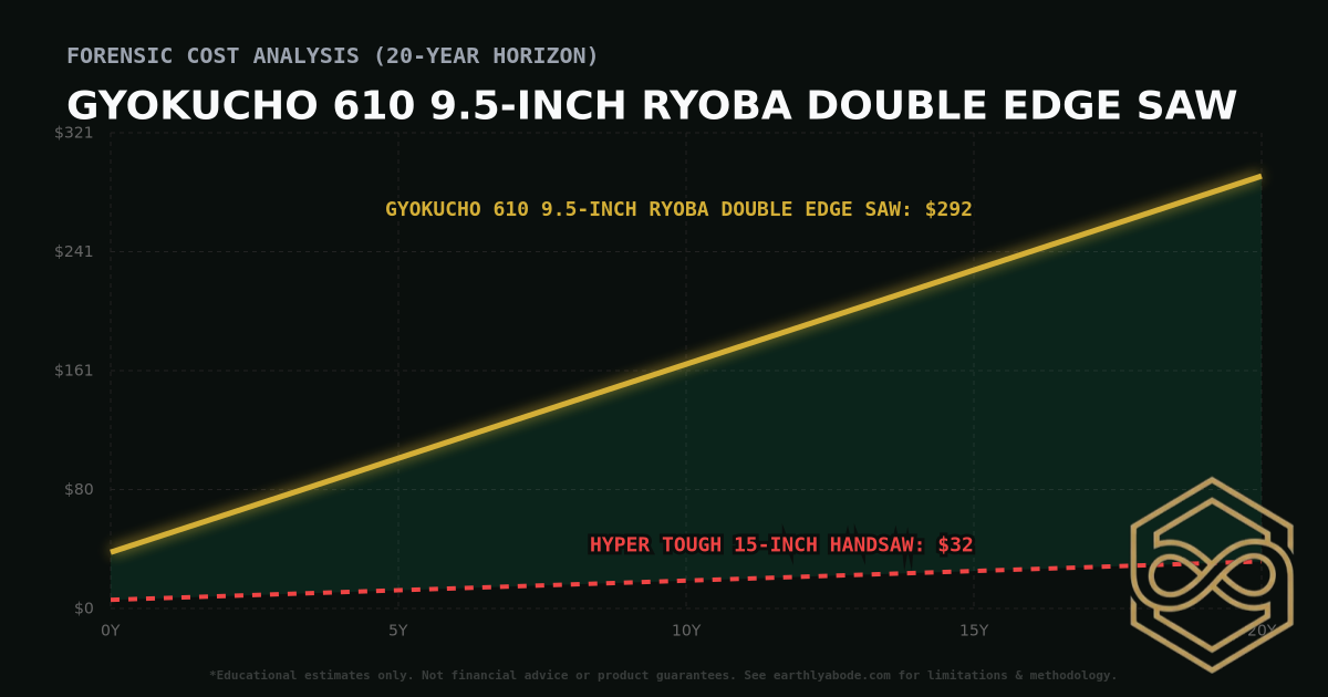 Gyokucho 610 9.5-Inch Ryoba Double Edge Saw TCO Chart: $292 vs Hyper Tough 15-Inch Handsaw