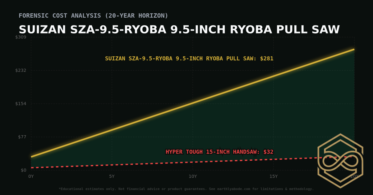 Suizan SZA-9.5-RYOBA 9.5-Inch Ryoba Pull Saw TCO Chart: $281 vs Hyper Tough 15-Inch Handsaw