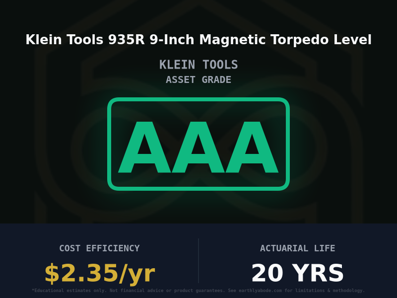 Klein Tools 935R 9-Inch Magnetic Torpedo Level Asset Rating: AA+