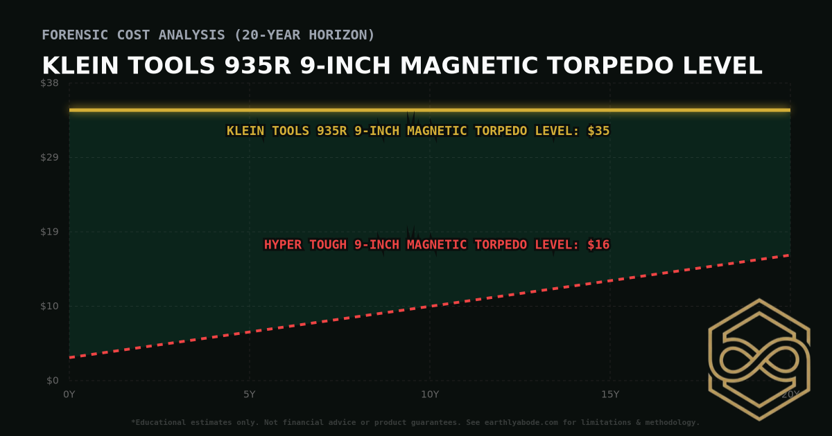 Klein Tools 935R 9-Inch Magnetic Torpedo Level TCO Chart: $35 vs Hyper Tough 9-Inch Magnetic Torpedo Level