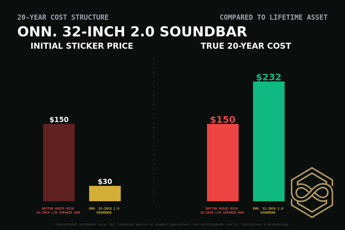 onn. 32-inch 2.0 Soundbar Cost Breakdown