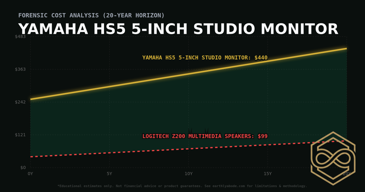 Yamaha HS5 5-inch Studio Monitor TCO Chart: $440 vs Logitech Z200 Multimedia Speakers