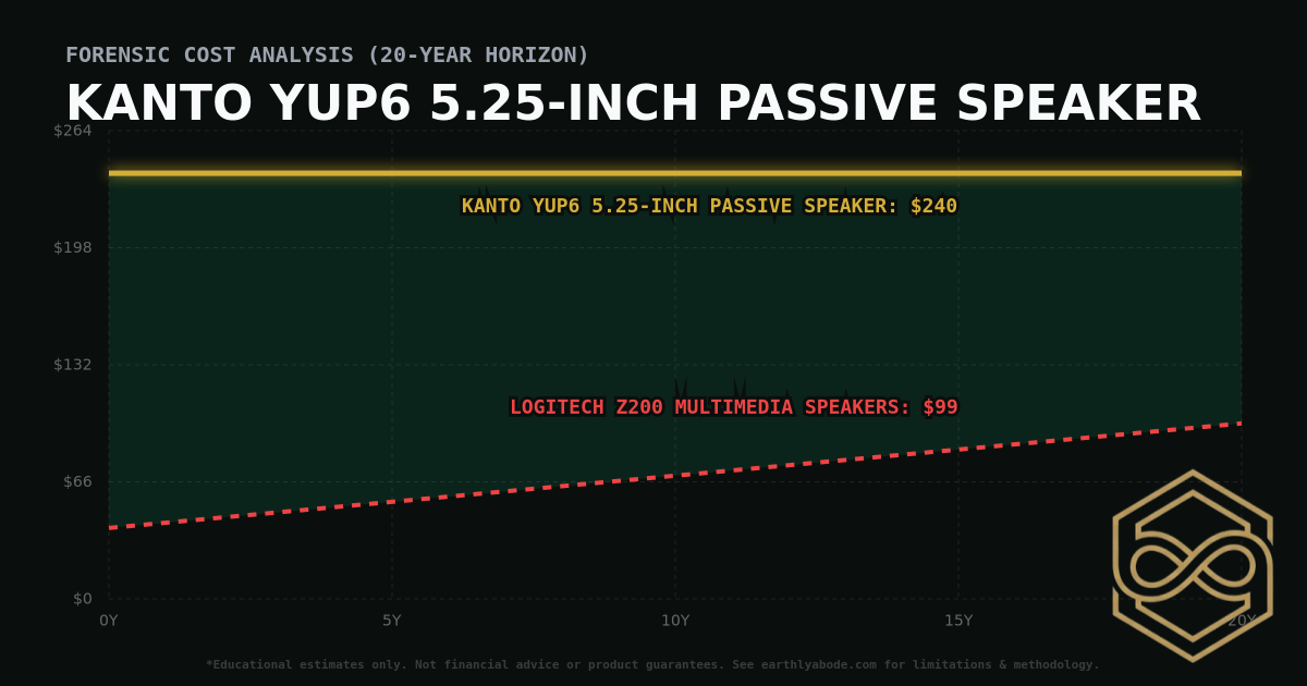 Kanto YUP6 5.25-inch Passive Speaker TCO Chart: $240 vs Logitech Z200 Multimedia Speakers