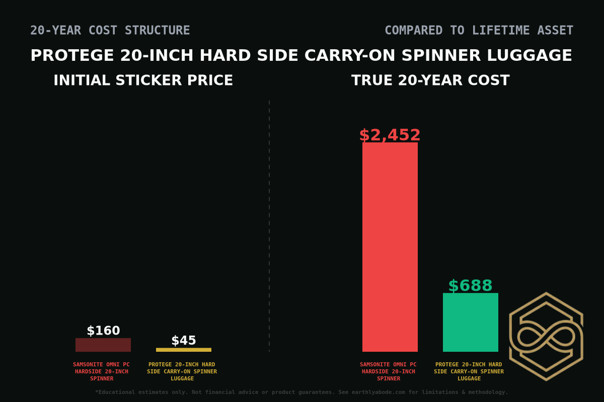 Protege 20-inch Hard Side Carry-On Spinner Luggage Cost Breakdown
