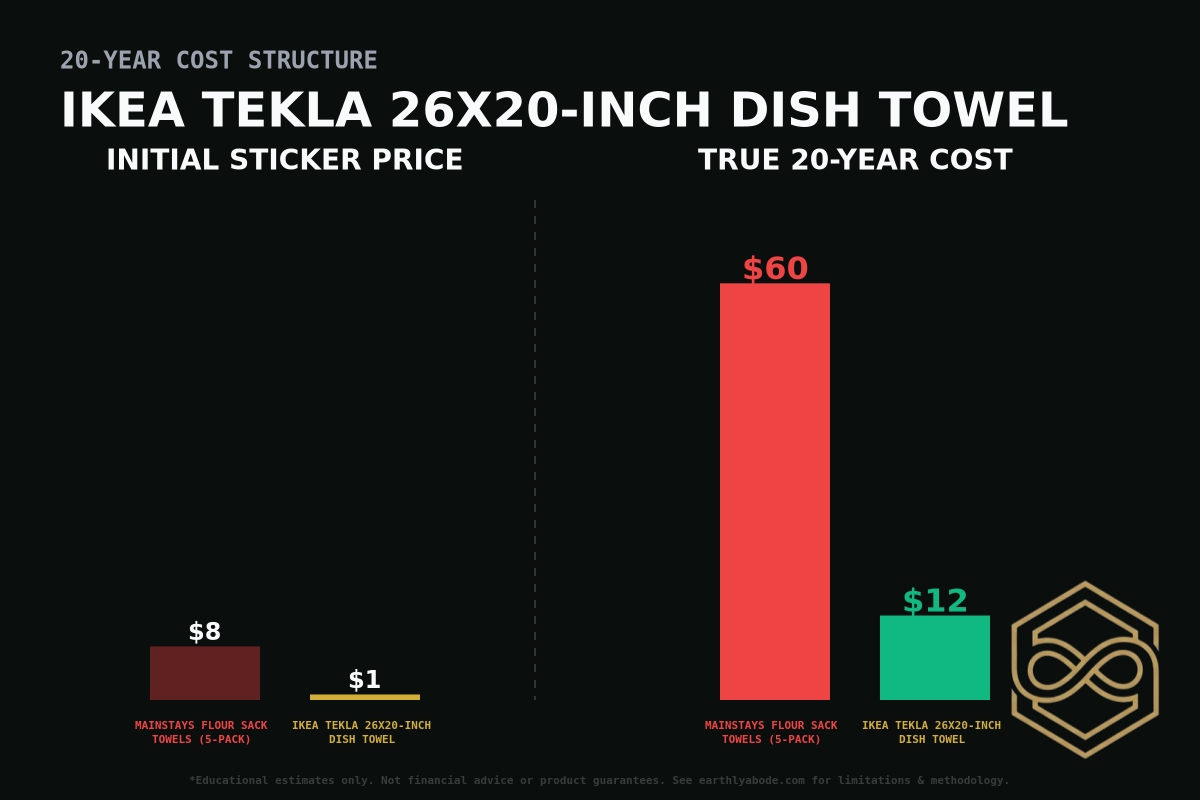 IKEA TEKLA 26x20-inch Dish Towel Cost Breakdown