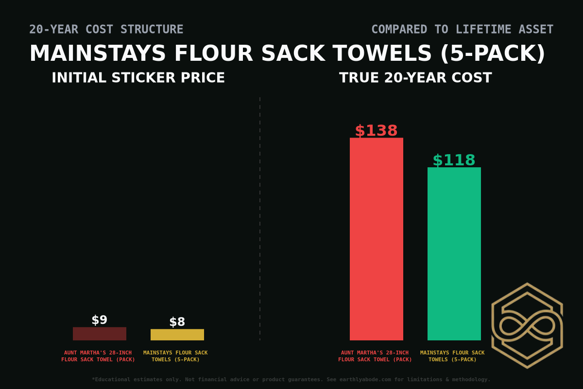 Mainstays Flour Sack Towels (5-Pack) Cost Breakdown