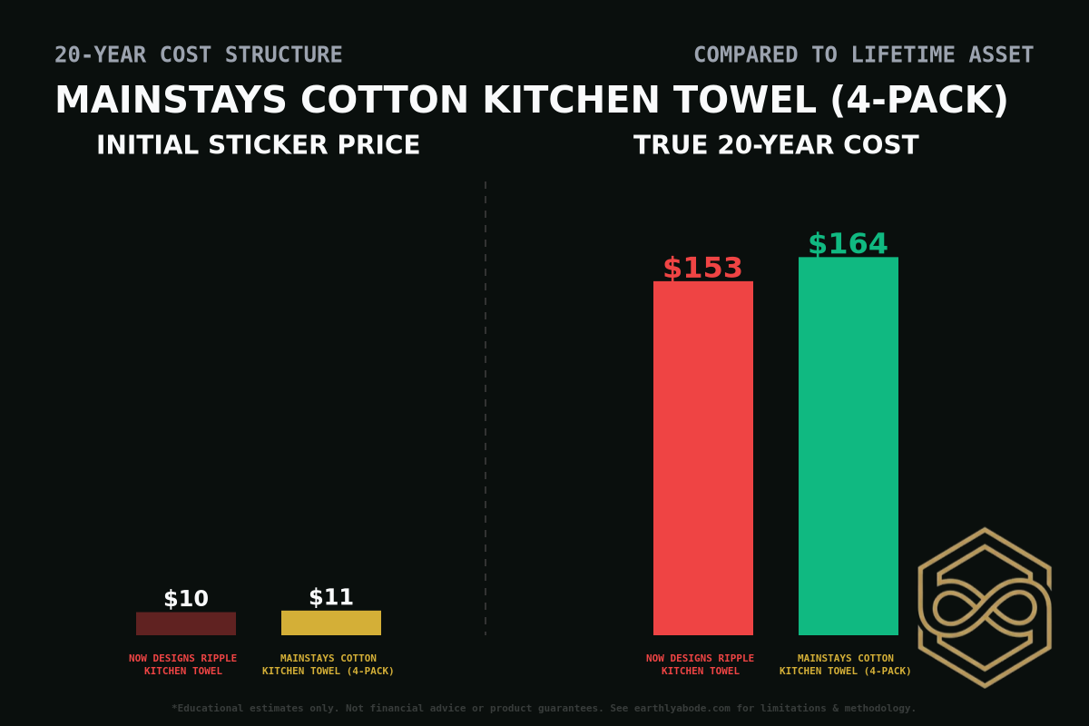 Mainstays Cotton Kitchen Towel (4-Pack) Cost Breakdown